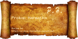 Prokop Harmatka névjegykártya
